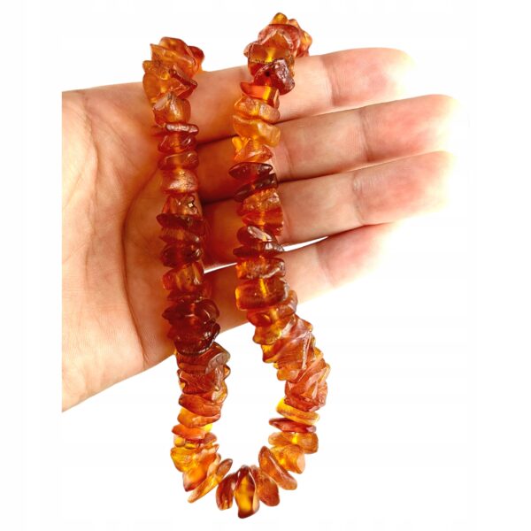 Naszyjnik z Surowego Bursztynu Certyfikowanego ręcznie wykonany na Tarczycę