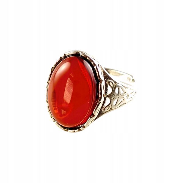 c2ef96a810db244ec45d7e8ae14b5e6d.jpg PIERŚCIONEK SREBRNY REGULOWANY z DUŻYM Bursztynem Srebro PIĘKNY ELEGANCKI