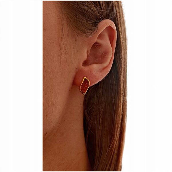 cd2b344f7e5f39aeb6253d8cf1d8d001-1.jpg KOLCZYKI ZŁOTE z CERTYFIKOWANYM BURSZTYNEM Piękne Sztyft Srebro Pozłacane