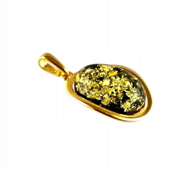 cdedb9270d2d2405cc7578640e977dda.jpg WISIOREK ZŁOTY Z CERTYFIKOWANYM BURSZTYNEM ZAWIESZKA SREBRO POZŁACANE 925