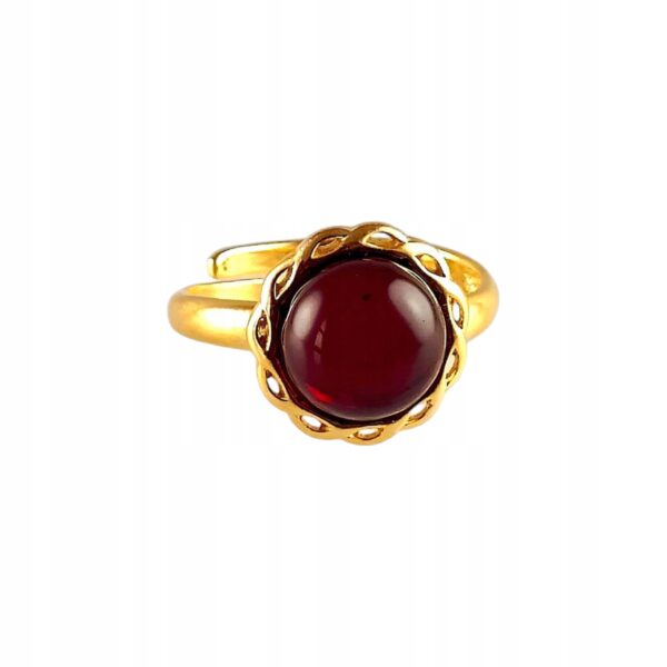 cee9b73c9f6c4ceab9532bcb504733c9.jpg PIERŚCIONEK ZŁOTY MODNY z Bursztynem SREBRO 925 Pozłacane Regulowany PIĘKNY