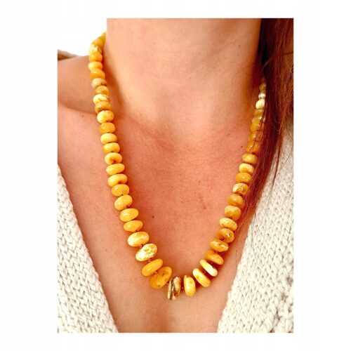 NASZYJNIK z CERTYFIKOWANYM BURSZTYNEM Ręcznie Wykonany ŚLICZNY PIĘKNY