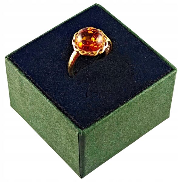 d56273818a0860df7c09b2dc10a66721.jpg PIERŚCIONEK ZŁOTY MODNY z Bursztynem SREBRO 925 Pozłacane Regulowany PIĘKNY