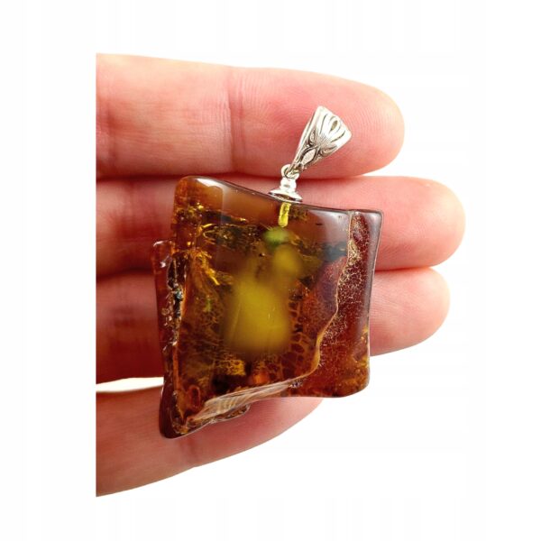 dc1b023c0595d5cad99a796bd319bae4.jpg WISIOREK SREBRNY z CERTYFIKOWANYM Bursztynem PIĘKNY NATURALNY Srebro 925