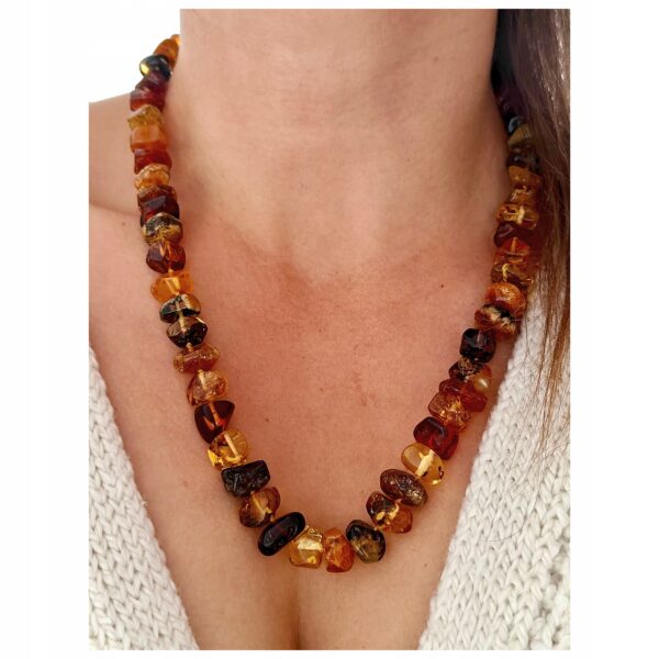 NASZYJNIK z CERTYFIKOWANYM BURSZTYNEM Ręcznie Wykonany ŚLICZNY PIĘKNY