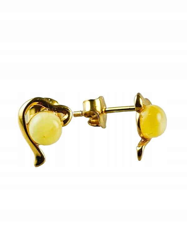 ef0fe2f376c3bba9994f2beca5ab4e00.jpg Kolczyki srebrne pozłacane serduszka z bursztynem