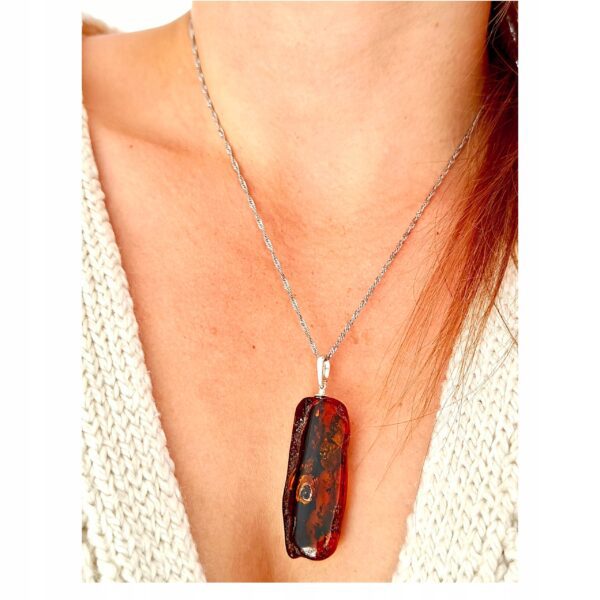 f377a2859d7fdf4370bb606cd5aa5c3a.jpg WISIOREK SREBRNY z CERTYFIKOWANYM Bursztynem PIĘKNY NATURALNY Srebro 925