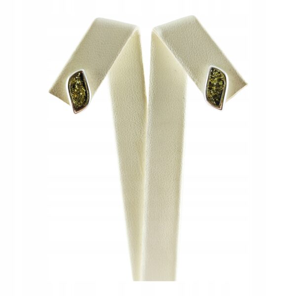 KOLCZYKI SREBRNE z BURSZTYNEM Bałtyckim ELEGANCKIE Sztyft SREBRO PREZENT