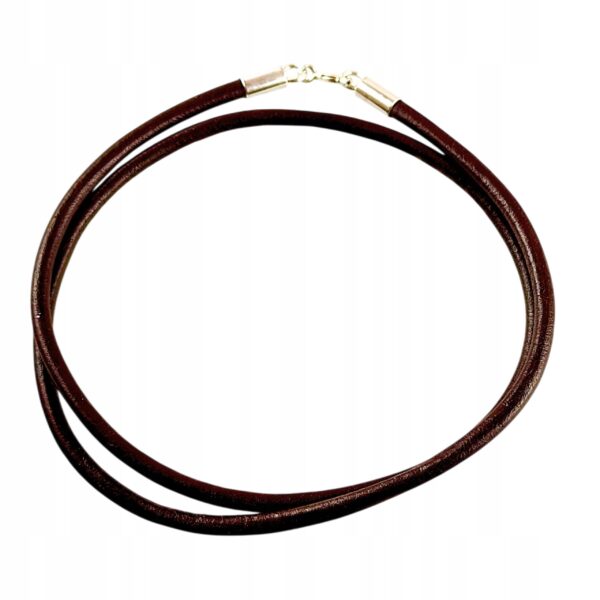 f7a173e96533d025323a1d1d7f3f76c1-2.jpg RZEMIEŃ SREBRNY SKÓRZANY GRUBY 3 MM RZEMYK ze SKÓRY Bydlęcej 45 CM BRĄZOWY