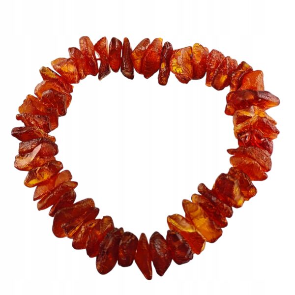 fc121005ff326e9a05b90cd979e32f0d-2.jpg Bransoletka z naturalnym nieszlifowanym bursztynem - na gumce - koniak