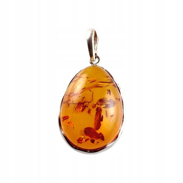 ff93932452a3b5209ab33f767e37e59a.jpg WISIOREK SREBRNY z CERTYFIKOWANYM Bursztynem PIĘKNY NATURALNY Srebro 925