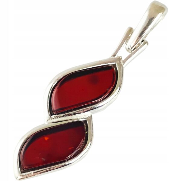 PIĘKNY SREBRNY WISIOREK Z BURSZTYNEM ZAWIESZKA SREBRO 925