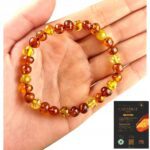 149f5800e0a32ab99f2f060703b883e2.jpg BRANSOLETKA z CERTYFIKOWANYM BURSZTYNEM Naturalna na Gumce Piękna ŚLICZNA