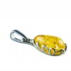 Wisiorek srebrny z cytrynowym bursztynem - koronkowy