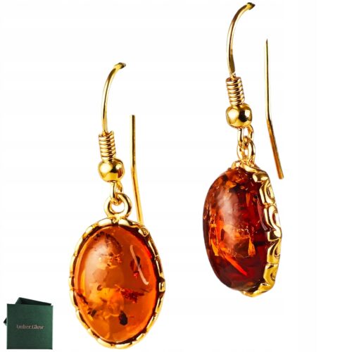 250d0444a358cdea3b075eb36e2330ab.jpg Kolczyki srebrne pozłacane z bursztynem - wiszące