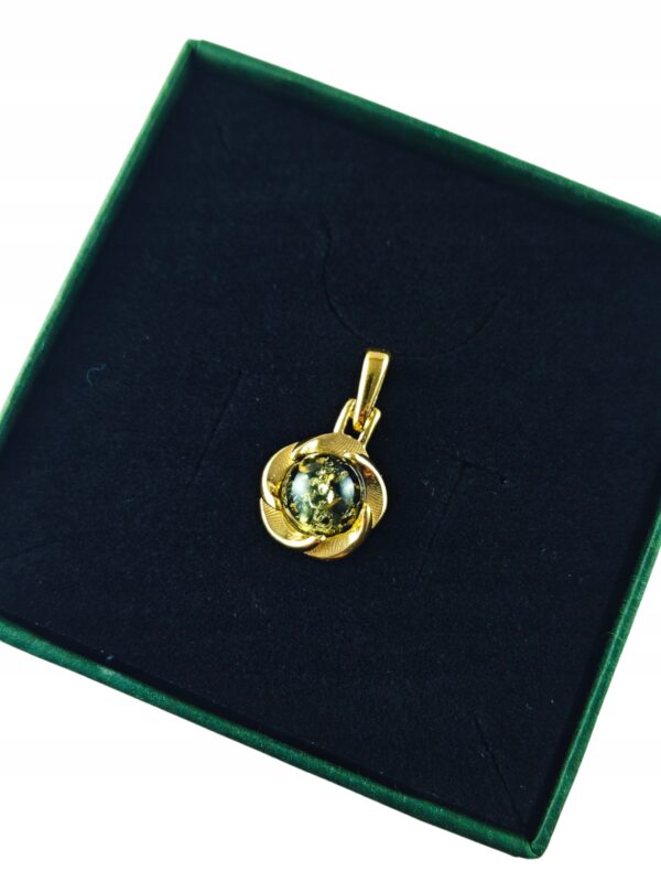 Wisiorek Srebrny z Bursztynem Bałtyckim Złoty Pozłacany Srebro