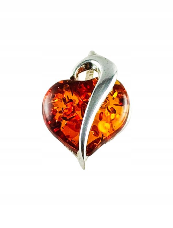 3e0ac3fbbbd05193431db7d7f5928821.jpg Wisiorek Serce srebrny z bursztynem Bałtyckim SERCE SREBRO 925