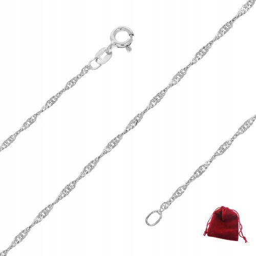 Łańcuszek Srebrny Rodowany Damski 45 cm Dla Kobiety Piękny srebro AG 925