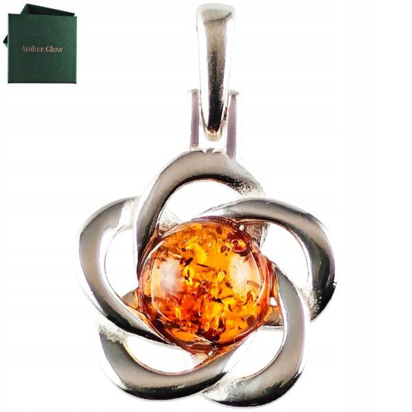 WISIOREK SREBRNY Z BURSZTYNEM BAŁTYCKIM DELIKATNY ZAWIESZKA SREBRO 925