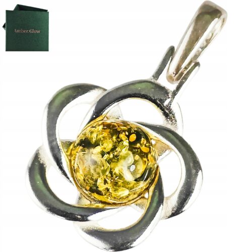 WISIOREK SREBRNY Z BURSZTYNEM BAŁTYCKIM DELIKATNY ZAWIESZKA SREBRO 925