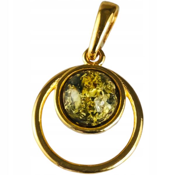 Wisiorek Srebrny z Bursztynem Bałtyckim Złoty Pozłacany Srebro NA PREZENT