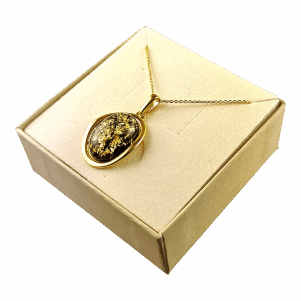 WISIOREK ZŁOTY Z CERTYFIKOWANYM BURSZTYNEM ZAWIESZKA SREBRO POZŁACANE 925