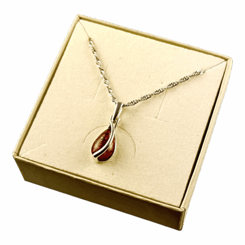 WISIOREK SREBRNY Z CERTYFIKOWANYM BURSZTYNEM ŚLICZNA DELIKATNA SREBRO 925