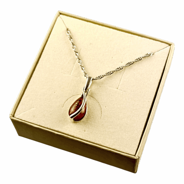 WISIOREK SREBRNY Z CERTYFIKOWANYM BURSZTYNEM ŚLICZNA DELIKATNA SREBRO 925