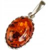 Wisiorek srebrny z koniakowym bursztynem - koronkowy