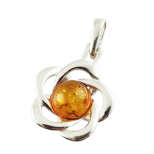 WISIOREK SREBRNY Z BURSZTYNEM BAŁTYCKIM DELIKATNY ZAWIESZKA SREBRO 925