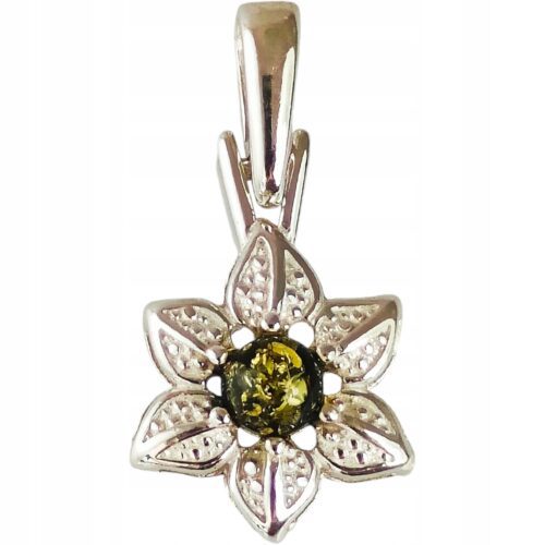 WISIOREK SREBRNY z Bursztynem Srebro 925 Śliczny KWIATEK