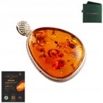 6cc198c1cdd605725caafe6ad56064b7.jpg WISIOREK SREBRNY z CERTYFIKOWANYM Bursztynem NIEPOWTARZALNY SREBRO 925