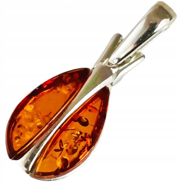 DELIKATNY WISIOREK SREBRNY Z BURSZTYNEM bałtyckim SREBRO 925