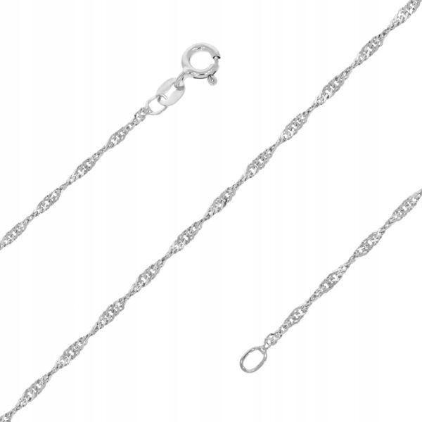 Łańcuszek Srebrny Rodowany - 50 CM - Srebro 925