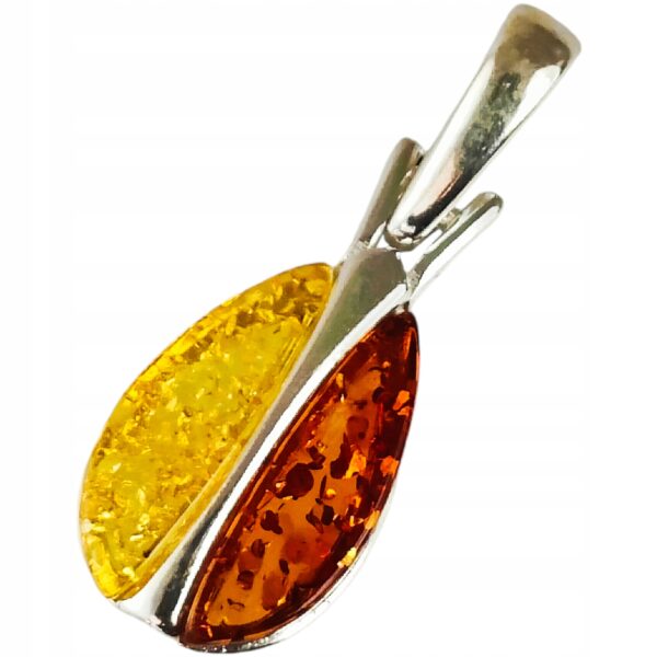 DELIKATNY WISIOREK SREBRNY Z BURSZTYNEM bałtyckim SREBRO 925