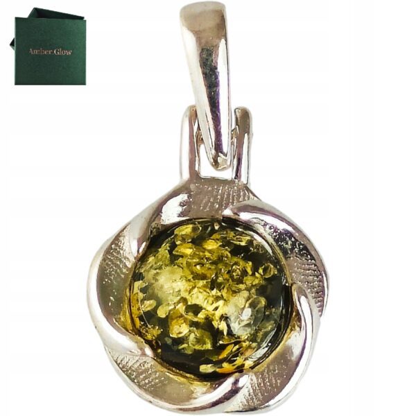 SREBRNY WISIOREK Z BURSZTYNEM PIĘKNY ŚLICZNY ZAWIESZKA SREBRO AG 925