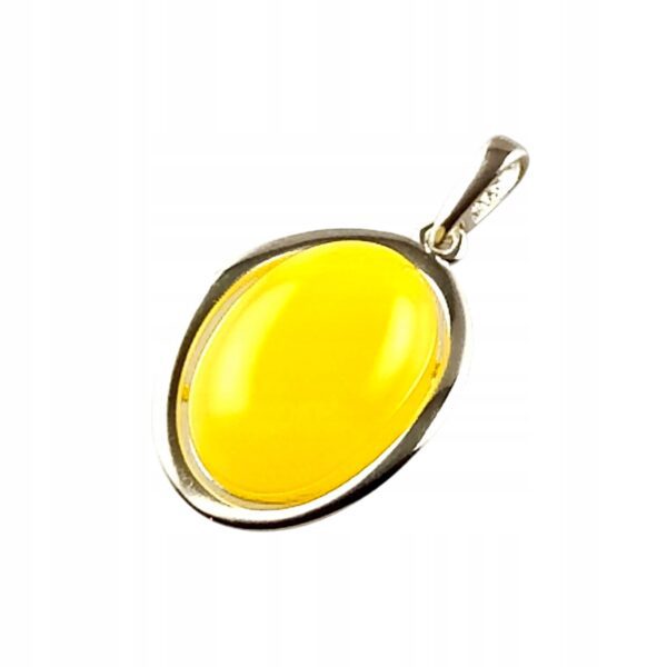 WISIOREK SREBRNY z DUŻYM CERTYFIKOWANYM Bursztynem Srebro ELEGANCKA PIĘKNA