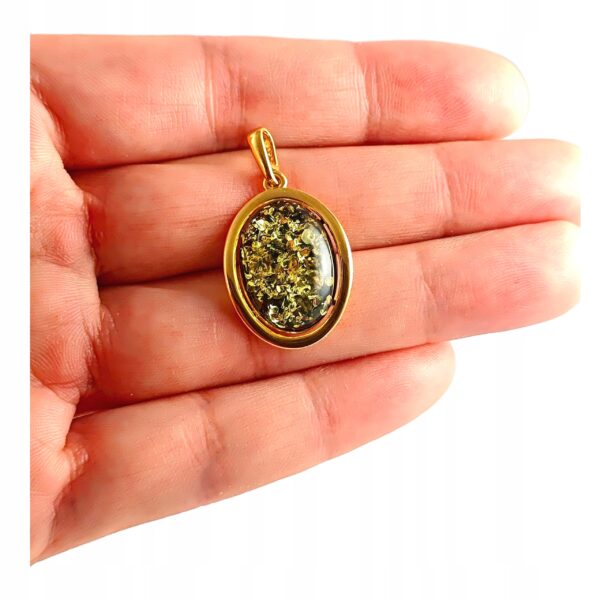 WISIOREK ZŁOTY Z CERTYFIKOWANYM BURSZTYNEM ZAWIESZKA SREBRO POZŁACANE 925