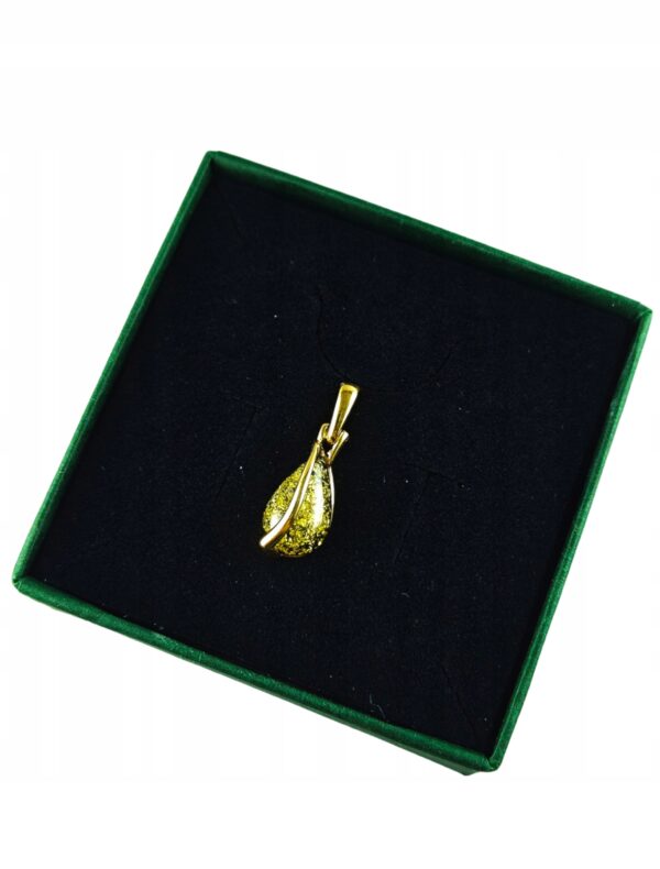 Wisiorek Srebrny z Bursztynem Bałtyckim Złoty Pozłacany Srebro NA PREZENT