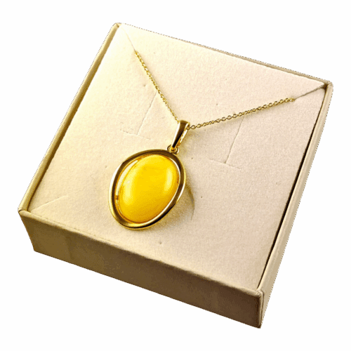 WISIOREK ZŁOTY Z CERTYFIKOWANYM BURSZTYNEM ZAWIESZKA SREBRO POZŁACANE 925