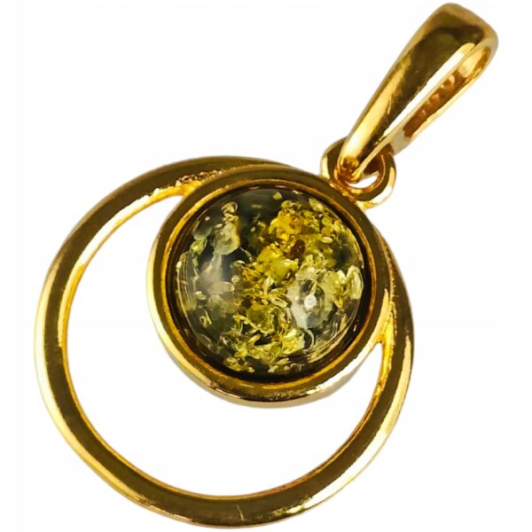 Wisiorek Srebrny z Bursztynem Bałtyckim Złoty Pozłacany Srebro NA PREZENT