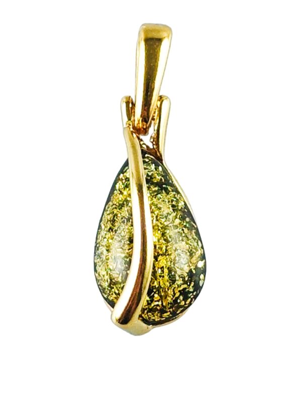 Wisiorek Srebrny z Bursztynem Bałtyckim Złoty Pozłacany Srebro NA PREZENT