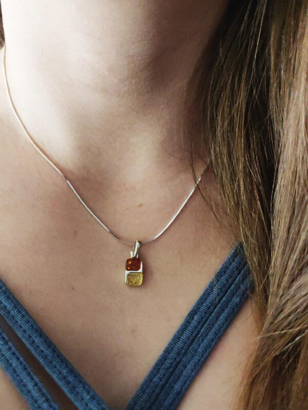 WISIOREK SREBRNY Z BURSZTYNEM bałtyckim DELIKATNY SREBRO 925