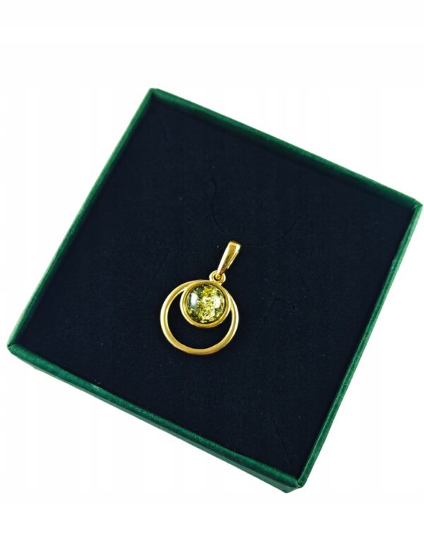 Wisiorek Srebrny z Bursztynem Bałtyckim Złoty Pozłacany Srebro NA PREZENT