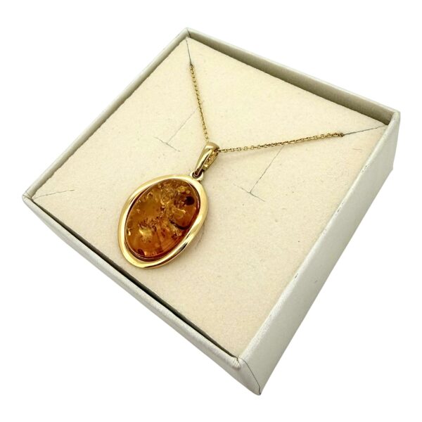 WISIOREK ZŁOTY Z CERTYFIKOWANYM BURSZTYNEM ZAWIESZKA SREBRO POZŁACANE 925