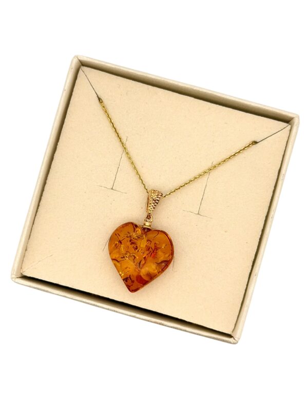IMG_1293-Photoroom WISIOREK ZŁOTY z CERTYFIKOWANYM Bursztynem SERCE SERDUSZKO Srebro Pozłacane