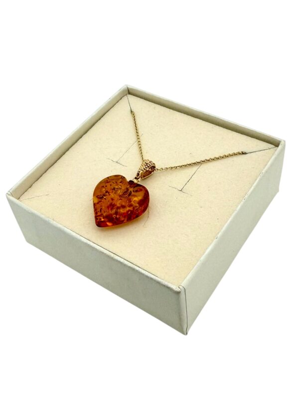 IMG_1294-Photoroom WISIOREK ZŁOTY z CERTYFIKOWANYM Bursztynem SERCE SERDUSZKO Srebro Pozłacane