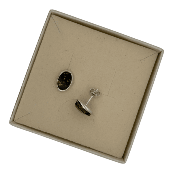 KOLCZYKI SREBRNE z BURSZTYNEM BAŁTYCKIM NA SZTYFT SREBRO 925