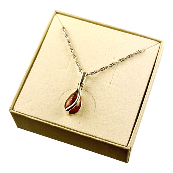 WISIOREK SREBRNY Z CERTYFIKOWANYM BURSZTYNEM ŚLICZNA DELIKATNA SREBRO 925