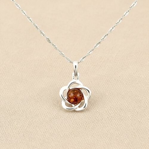 WISIOREK SREBRNY Z BURSZTYNEM BAŁTYCKIM DELIKATNY ZAWIESZKA SREBRO 925